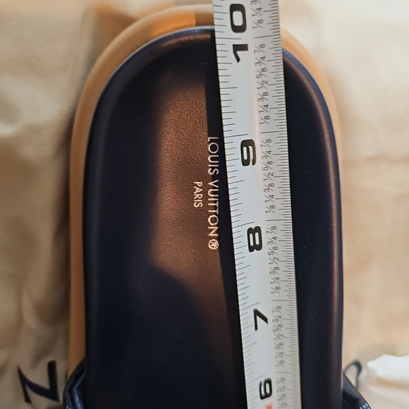 Louis Vuitton By the Pool Sandal Monogram Black Blue Rubber Outsole 39=9US Mule - Picture 15 of 17